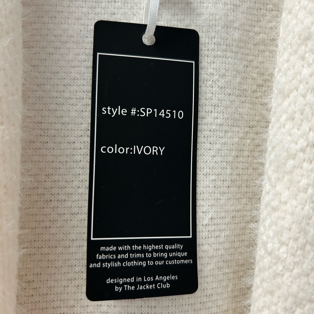 STOOSH / NWT/ Cream Long Coat with Black Trim / sold at Buckle/ S and XL - Picture 6 of 14